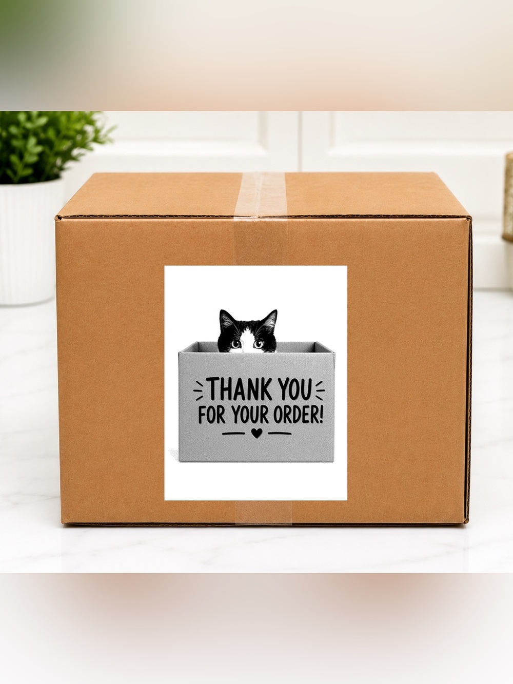 Kitty Thank You Stickers 4”x6” 100ct. New
